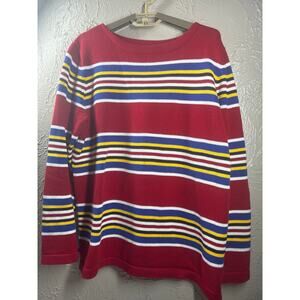 Lauren Ralph Lauren Womens Red Yellow‎ Blue Striped Vintage Sweater Size Medium